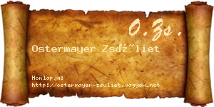 Ostermayer Zsüliet névjegykártya